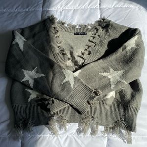 preppy zaful cropped star sweater